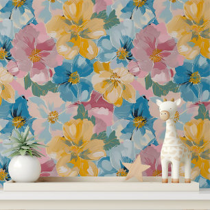 Farbige gemalte florale Peel- und Stick-Wanddeko Tapete