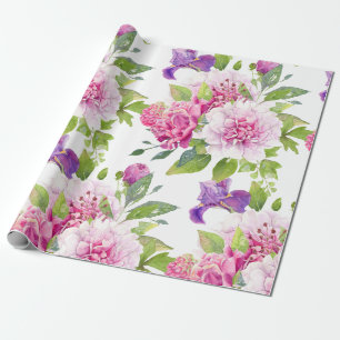 Farbige gemischte Blume Bouquet Peony & Lily Geschenkpapier