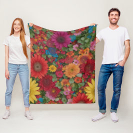 Farbige gemischte Blume Fleecedecke