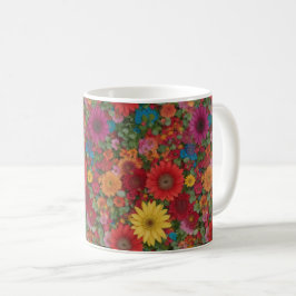 Farbige gemischte Blume Kaffeetasse