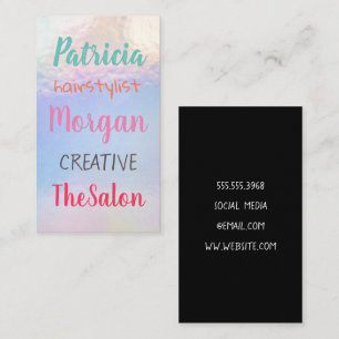 Farbige gemischte Schriftart   Pastellfolie Visitenkarte