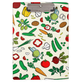 Farbige Gemüsesymbole Klemmbrett