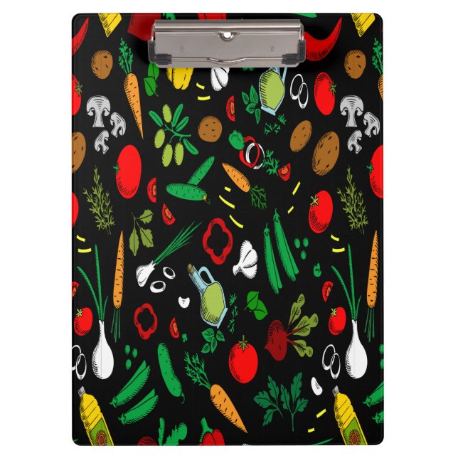 Farbige Gemüsesymbole Klemmbrett (Vorderseite)