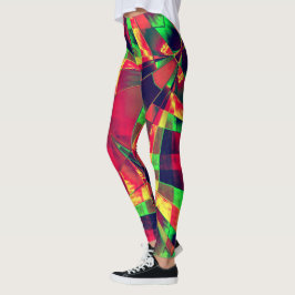 Farbige geneigte oder gestreckte Rechtecke, rot gr Leggings