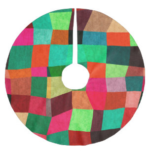 Farbige Geometrie: Abstrakte Nahtlose Textur Polyester Weihnachtsbaumdecke