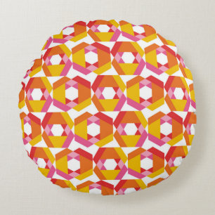 Farbige Geometrie minimalistisches Kunstwerk nahtl Rundes Kissen