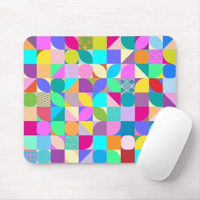 Farbige geometrische Abstrakte Fun Graphic Mouse P Mousepad (Mit Mouse)