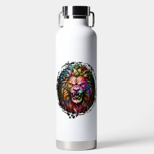 FARBIGE GEOMETRISCHE ABSTRAKTE MAJESTÄTISCHE LÖWEN TRINKFLASCHE