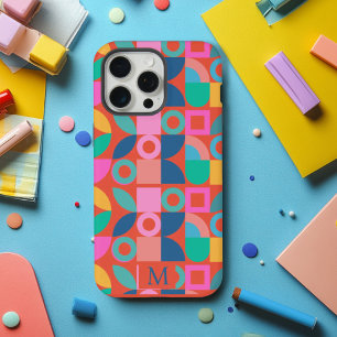 Farbige geometrische Bezeichnung für Monogramm, Pe iPhone 15 Pro Max Hülle