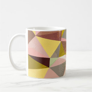 Farbige geometrische Dreiecke abstrakte Textur. Kaffeetasse