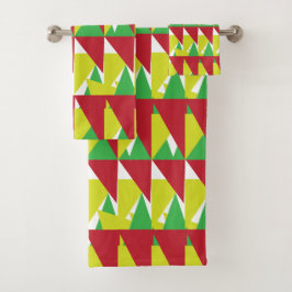 Farbige geometrische Dreiecke Badhandtuch Set