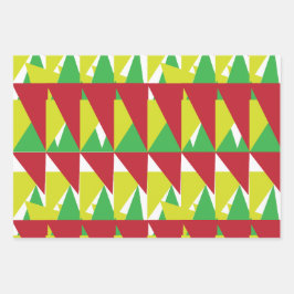 Farbige geometrische Dreiecke Geschenkpapier Set