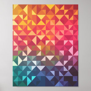 Farbige geometrische Dreiecke Poster