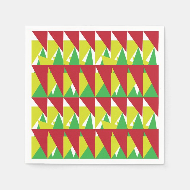 Farbige geometrische Dreiecke Serviette (Vorderseite)