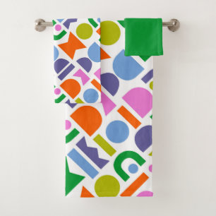 Farbige geometrische Formen Badhandtuch Set