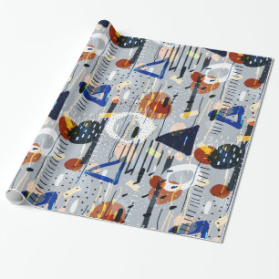 Farbige geometrische Formen Collage Komposition Geschenkpapier