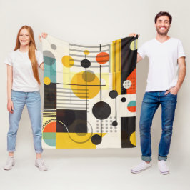 Farbige geometrische Formen Fleecedecke