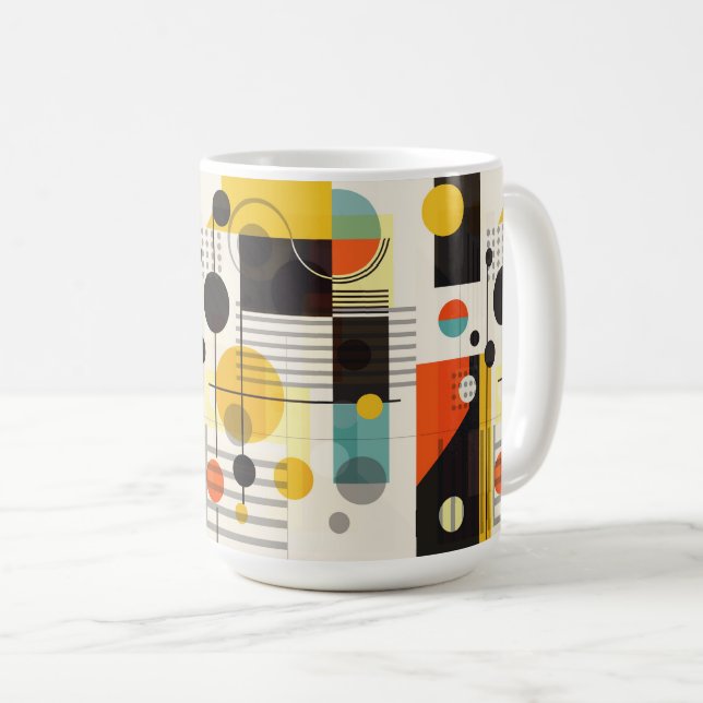 Farbige geometrische Formen Kaffeetasse (VorderseiteRechts)