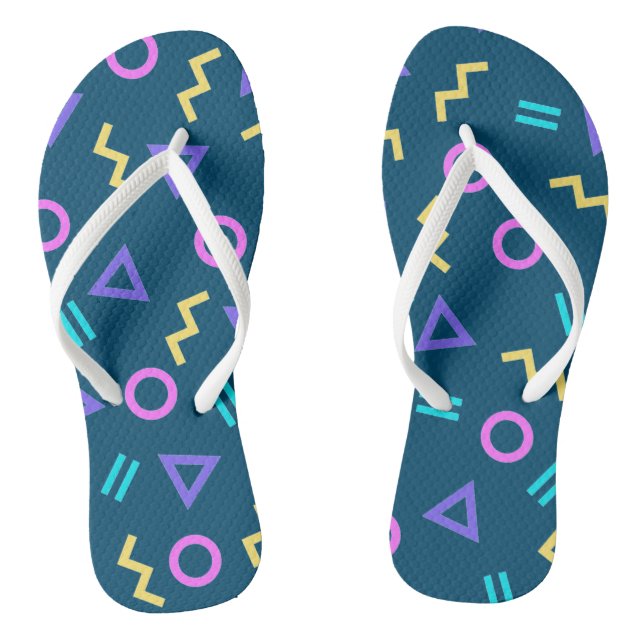 Farbige geometrische Formen Muster Flip Flops (Fußbett)