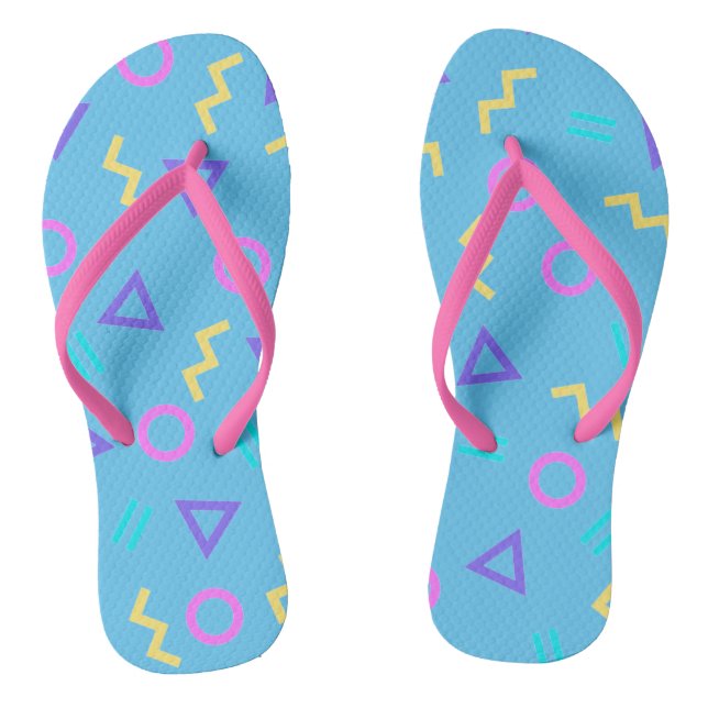 Farbige geometrische Formen Muster Flip Flops (Fußbett)