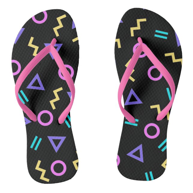 Farbige geometrische Formen Muster Flip Flops (Fußbett)
