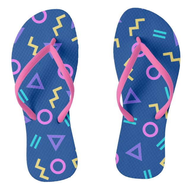 Farbige geometrische Formen Muster Flip Flops (Fußbett)