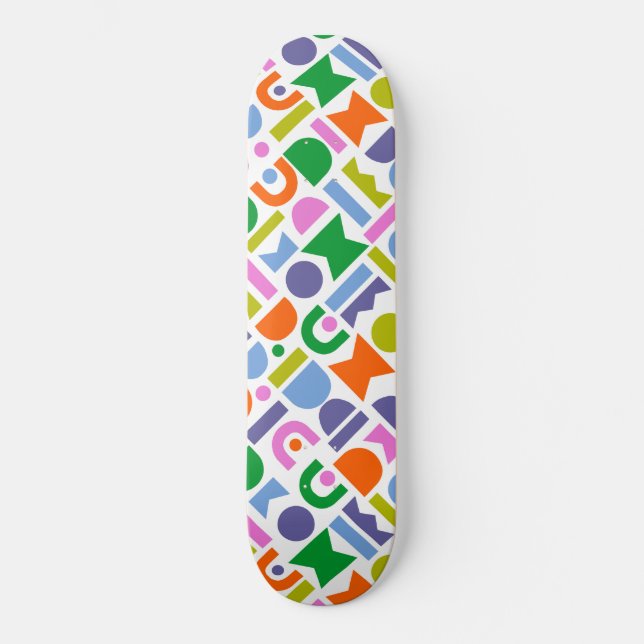 Farbige geometrische Formen Skateboard (Vorderseite)