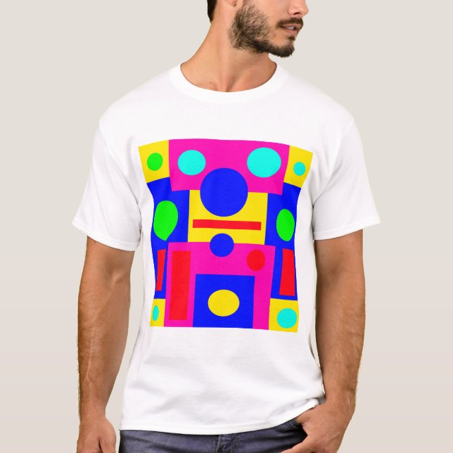 Farbige geometrische Formen T-Shirt (Vorderseite)