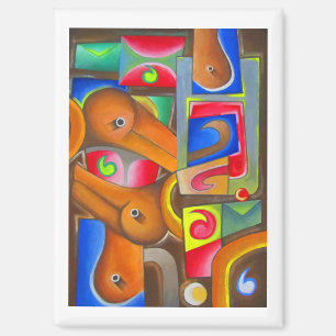 Farbige geometrische Formen von Hassan Wahba Magnet