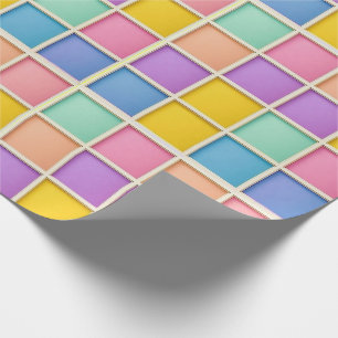 Farbige geometrische Gittertafel Geschenkpapier