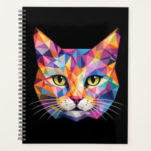 Farbige geometrische Katzengesicht Low Poly Dreiec Planer