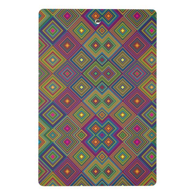 Farbige geometrische Klemmbrett mit lebendigem Dia (Rückseite)