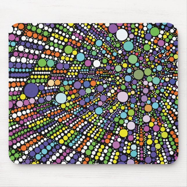 Farbige geometrische Kreise Mousepad (Vorne)