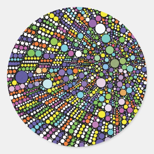 Farbige geometrische Kreise Runder Aufkleber (Vorderseite)
