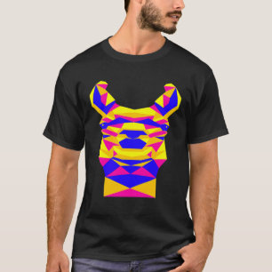 Farbige geometrische Lama T-Shirt