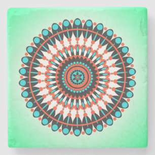 Farbige geometrische Mandala-Kunst-46456 Steinuntersetzer