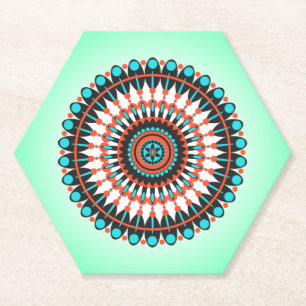 Farbige geometrische Mandala-Kunst-46456 Untersetzer