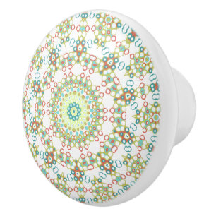 Farbige geometrische Mandala-Muster Keramikknauf