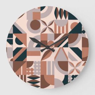 Farbige geometrische Mosaik, abstrakter Hintergrun Große Wanduhr