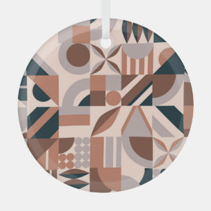 Farbige geometrische Mosaik, abstrakter Hintergrun Ornament Aus Glas