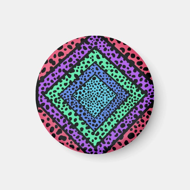 Farbige geometrische Regenbogenhaut Magnet (Vorne)