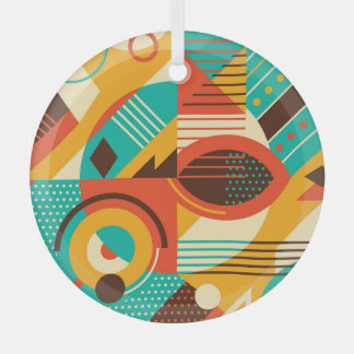 Farbige geometrische Retro-Muster: vintage Abstrak Ornament Aus Glas