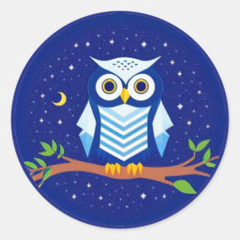 Farbige geometrische Schüssel auf Zweig Runder Aufkleber