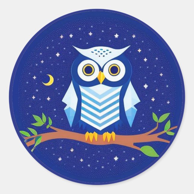 Farbige geometrische Schüssel auf Zweig Runder Aufkleber (Vorderseite)