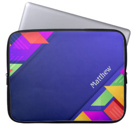 Farbige geometrische Textur mit Anpassung Laptopschutzhülle