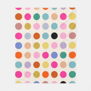 Farbige geometrische Vintage-Punkte Fleecedecke