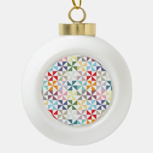 Farbige geometrische Windmühle Keramik Kugel-Ornament