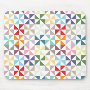 Farbige geometrische Windmühle Mousepad