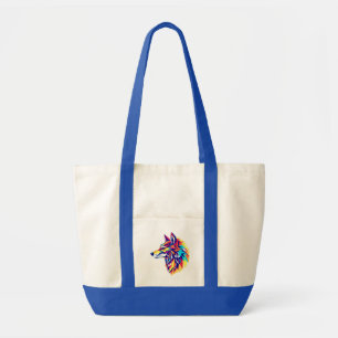 Farbige geometrische Wolf-Tasche Tragetasche