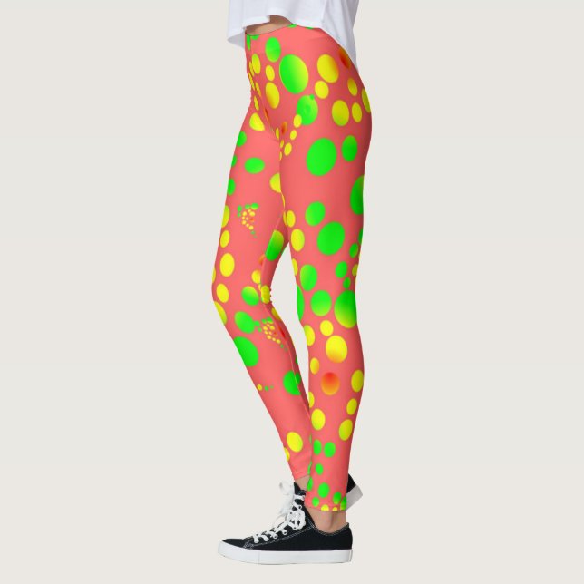 Farbige Gepunktete Leggings (Links)